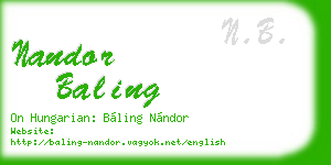 nandor baling business card