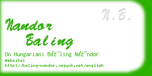 nandor baling business card